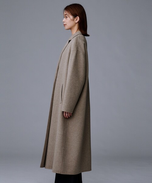 UNTITLED（アンタイトル）の「【ロング丈/軽やか】テーラード　リバーコート（チェスターコート・レディース・ベージュ/ナチュラル・04/00/01/02/03/44/48）」の16枚目の写真