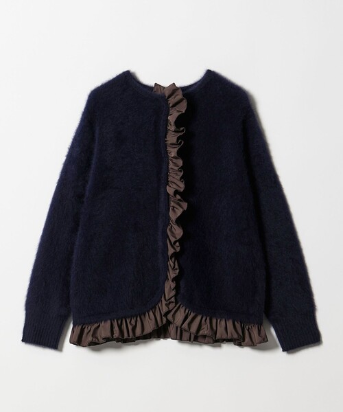 UNITED ARROWS（ユナイテッドアローズ）の「フォックスカシミヤ フリルコンビ カーディガン（カーディガン/ボレロ・レディース・ダークグレー/ネイビー/ブラック・FREE）」の10枚目の写真