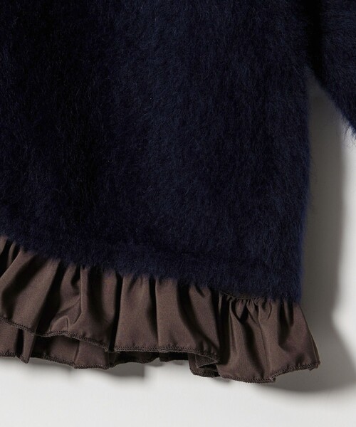 フォックスカシミヤ フリルコンビ カーディガン（カーディガン/ボレロ