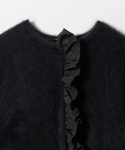 フォックスカシミヤ フリルコンビ カーディガン（カーディガン/ボレロ