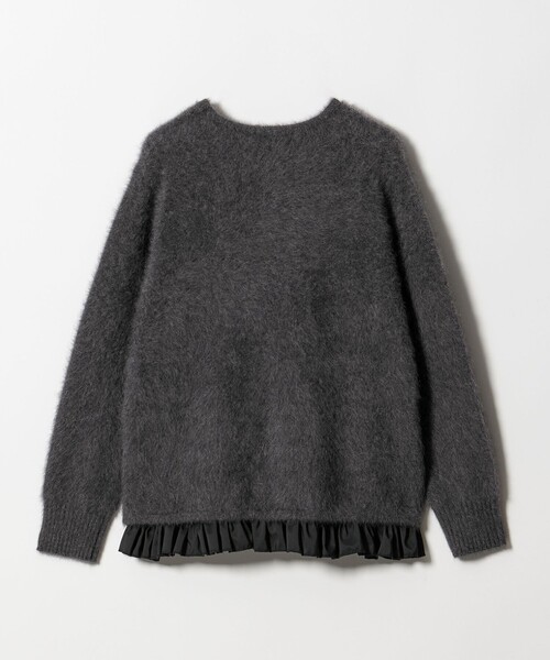 セール】フォックスカシミヤ フリルコンビ カーディガン（カーディガン