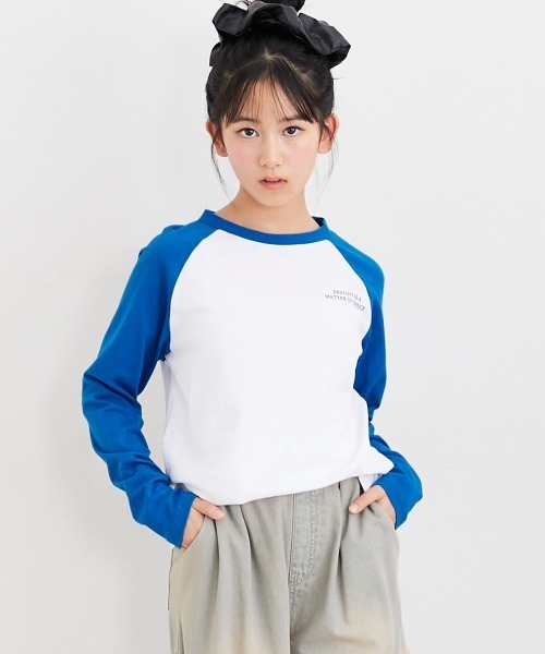 QUNTSTYLE（キュントスタイル）の「長袖プリントＴシャツ　<綿100%>（Tシャツ/カットソー・キッズ・ホワイト系1/ホワイト系2/ブラック/サックスブルー/ブルー/ラベンダー・140/150/160）」の3枚目の写真