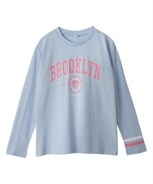 QUNTSTYLE（キュントスタイル）の「長袖プリントＴシャツ　<綿100%>（Tシャツ/カットソー・キッズ・ホワイト系1/ホワイト系2/ブラック/サックスブルー/ブルー/ラベンダー・140/150/160）」の4枚目の写真