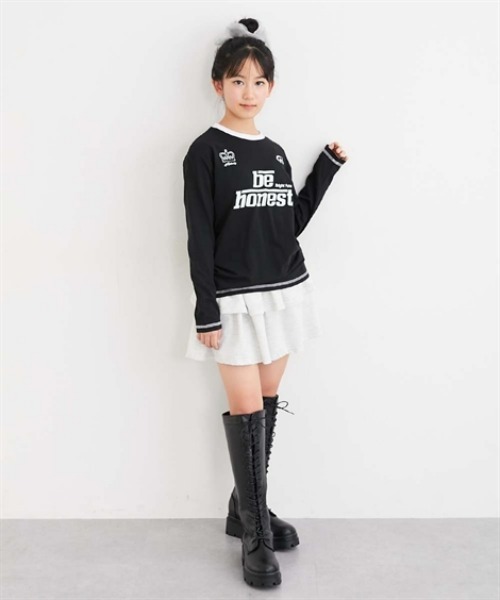 QUNTSTYLE（キュントスタイル）の「長袖プリントＴシャツ　<綿100%>（Tシャツ/カットソー・キッズ・ホワイト系1/ホワイト系2/ブラック/サックスブルー/ブルー/ラベンダー・140/150/160）」の15枚目の写真