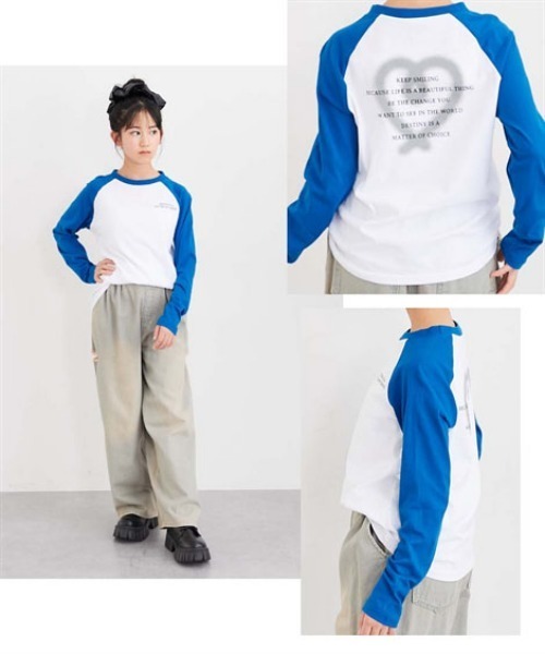 QUNTSTYLE（キュントスタイル）の「長袖プリントＴシャツ　<綿100%>（Tシャツ/カットソー・キッズ・ホワイト系1/ホワイト系2/ブラック/サックスブルー/ブルー/ラベンダー・140/150/160）」の18枚目の写真