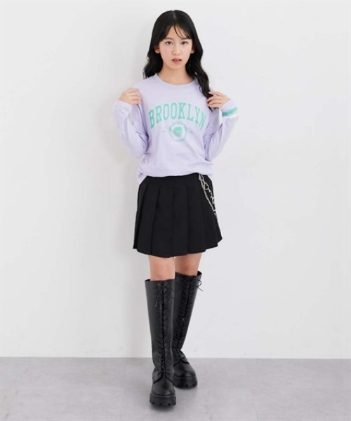 QUNTSTYLE（キュントスタイル）の「長袖プリントＴシャツ　<綿100%>（Tシャツ/カットソー・キッズ・ホワイト系1/ホワイト系2/ブラック/サックスブルー/ブルー/ラベンダー・140/150/160）」の19枚目の写真