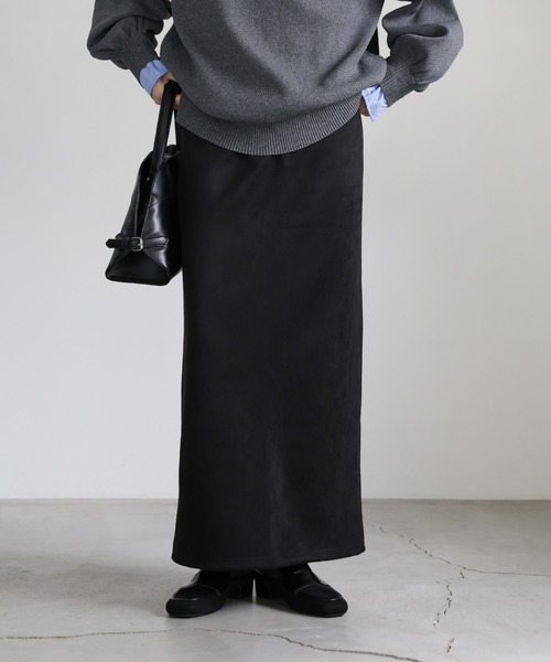 select MOCA(セレクトモカ)の「フェイクスエードナロースカート(スカート・レディース・モカ/ブラック/アイボリー・MEDIUM/LARGE)」の11枚目の写真