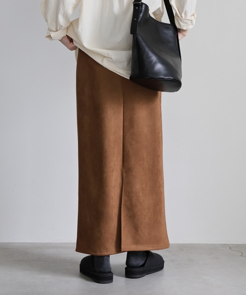 select MOCA(セレクトモカ)の「フェイクスエードナロースカート(スカート・レディース・モカ/ブラック/アイボリー・MEDIUM/LARGE)」の9枚目の写真