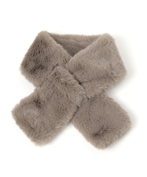 FOUND GOOD（ファウンドグッド）の「Fファーマフラー（マフラー・レディース・ベージュ/ブラック/グレー系5/グレー系2・FREE）」の3枚目の写真