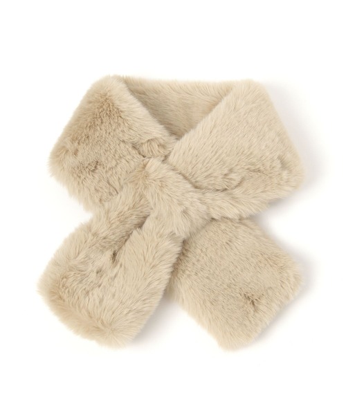 FOUND GOOD（ファウンドグッド）の「Fファーマフラー（マフラー・レディース・ベージュ/ブラック/グレー系5/グレー系2・FREE）」の4枚目の写真