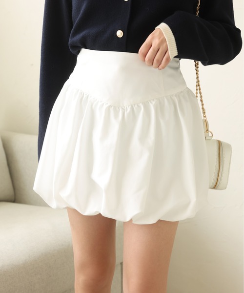 ルネ 白バルーンスカート 32 7号 日本製 上品 バルーンスカート | LUKU