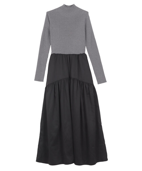 田中亜希子さんコラボ ]選べるネック ニットトップスドッキング