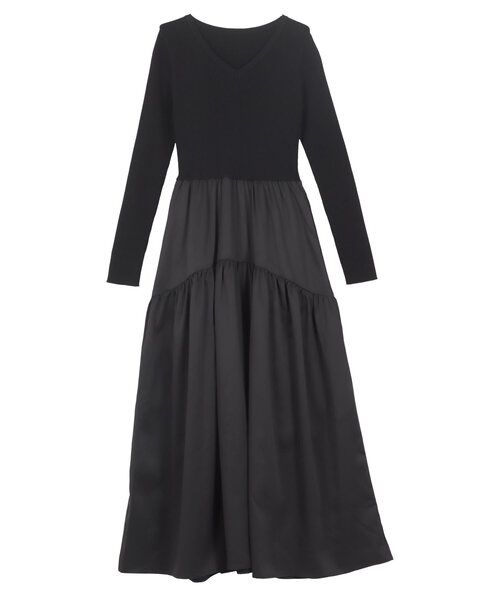 田中亜希子さんコラボ ]選べるネック ニットトップスドッキング