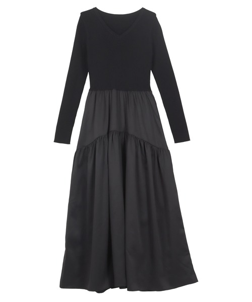 田中亜希子さんコラボ ]選べるネック ニットトップスドッキング