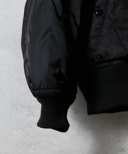 NUMBER (N)INE ブラック MA-1ジャケット PRINTED MA-1 JACKET / プリント エムエーワン ジャケット
