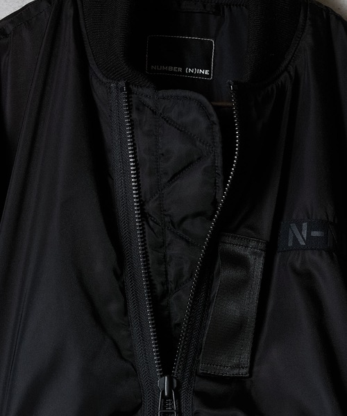 NUMBER (N)INE ブラック MA-1ジャケット PRINTED MA-1 JACKET / プリント エムエーワン ジャケット