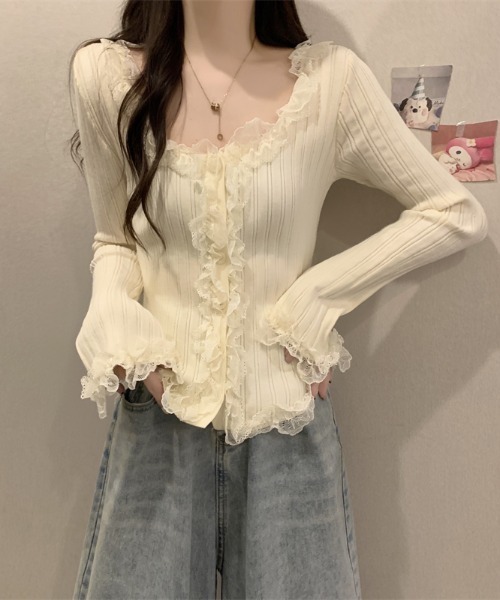 スーパービューティー♡完売！新作前立てレースフリルニットカーディガン ボレロ 2025年最新】スーパービューティカーディガンの人気アイテム