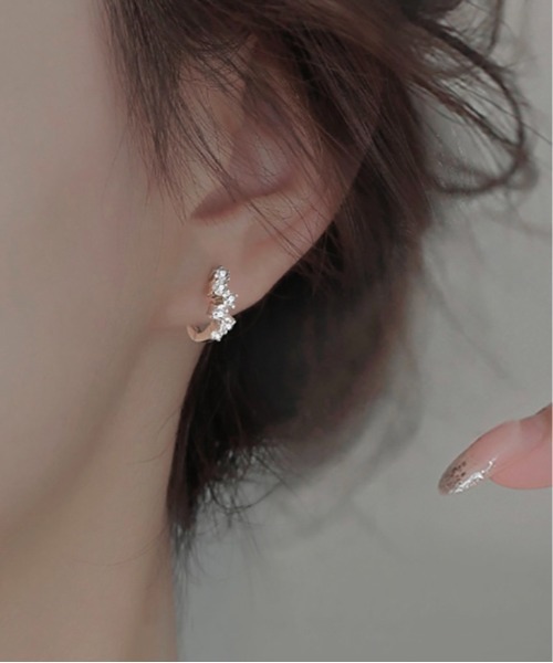 Burner(バーナー)の「【blatto 925silver】シルバー925 ラウンドジルコニア フープピアス esm-pierce-44-23【RBTS】(ピアス(両耳用)・レディース・シルバー/ゴールド・FREE)」の3枚目の写真