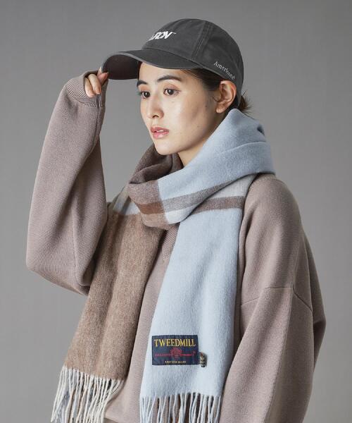 TWEED MILL（ツイードミル）の「TWEED MILL（ツィードミル）チェックストール（ストール/ショール・レディース・グリーン系その他3/ベージュ系1/ブラウン系2・00）」の5枚目の写真