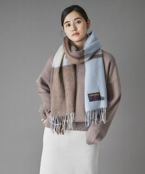 TWEED MILL（ツイードミル）の「TWEED MILL（ツィードミル）チェックストール（ストール/ショール・レディース・グリーン系その他3/ベージュ系1/ブラウン系2・00）」の6枚目の写真