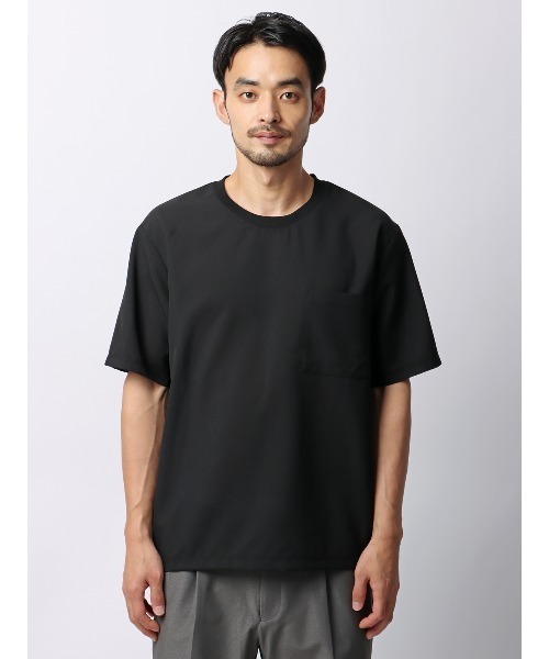SUIT SQUARE(スーツスクエア)の「半袖Tシャツ 吸水速乾 ストレッチ 防シワ トロピカル 無地(Tシャツ/カットソー・メンズ・ベージュ系/ブラック系・LL/L/M/S)」の7枚目の写真