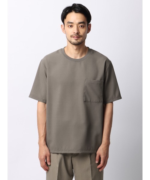 SUIT SQUARE(スーツスクエア)の「半袖Tシャツ 吸水速乾 ストレッチ 防シワ トロピカル 無地(Tシャツ/カットソー・メンズ・ベージュ系/ブラック系・LL/L/M/S)」の14枚目の写真