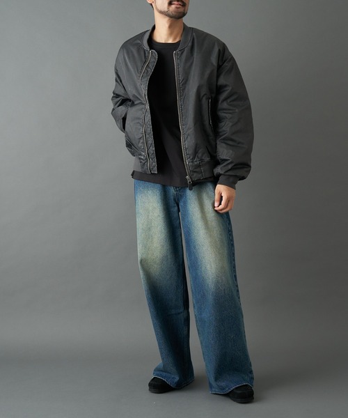 COLONY 2139(コロニートゥーワンスリーナイン)の「フェード加工MA-1(ブルゾン・メンズ・ブラック/グレー・MEDIUM/LARGE)」の6枚目の写真