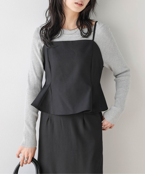 AMELY(エミリー)の「ペプラムキャミ&タイトスカート(セットアップ・レディース・グレー系/ベージュ/ブラック/ブラウン・M/L)」の18枚目の写真