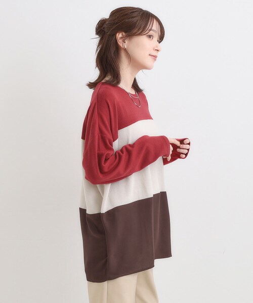 SHOO・LA・RUE(シューラルー)の「【S-LL】インしないで着られる 3段切り替えトップス(Tシャツ/カットソー・レディース・ブラック系4/グレー系4/ワイン系6/ブルーグリーン・01/02/03/04)」の21枚目の写真