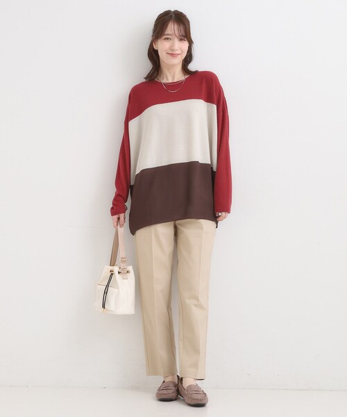 SHOO・LA・RUE(シューラルー)の「【S-LL】インしないで着られる 3段切り替えトップス(Tシャツ/カットソー・レディース・ブラック系4/グレー系4/ワイン系6/ブルーグリーン・01/02/03/04)」の22枚目の写真