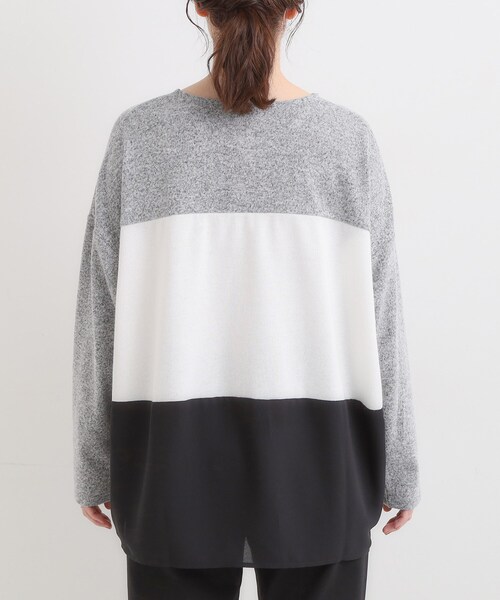 SHOO・LA・RUE(シューラルー)の「【S-LL】インしないで着られる 3段切り替えトップス(Tシャツ/カットソー・レディース・ブラック系4/グレー系4/ワイン系6/ブルーグリーン・01/02/03/04)」の8枚目の写真