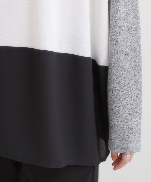 SHOO・LA・RUE(シューラルー)の「【S-LL】インしないで着られる 3段切り替えトップス(Tシャツ/カットソー・レディース・ブラック系4/グレー系4/ワイン系6/ブルーグリーン・01/02/03/04)」の11枚目の写真