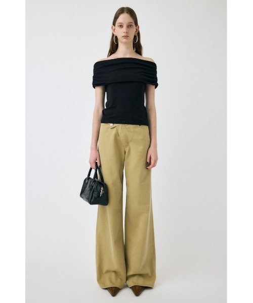 moussy CROSS CHINO WIDE STRAIGHT ブラウン 1 CROSS CHINO WIDE STRAIGHT（デニムパンツ）｜MOUSSY（マウジー