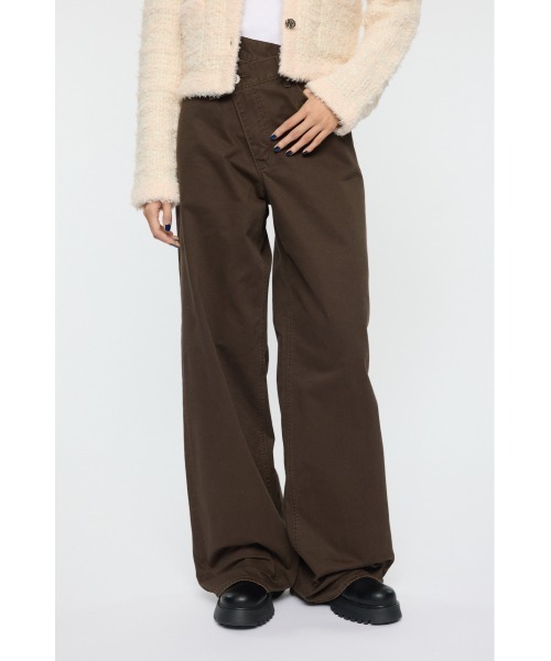 moussy CROSS CHINO WIDE STRAIGHT ブラウン 1 CROSS CHINO WIDE STRAIGHT（チノパンツ）｜MOUSSY（マウジー）の