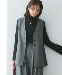 7days Life Styling | 落ち感ドレープ素材ミドル丈フレアジレ(タテヨコストレッチ・しわになりにくい・速乾・UVカット)<大きいサイズ有>(ベスト)