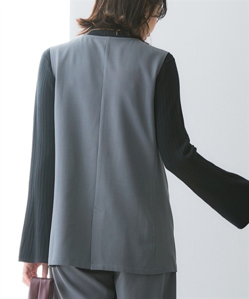 7days Life Styling（セブンデイズライフスタイリング）の「落ち感ドレープ素材ミドル丈フレアジレ（タテヨコストレッチ・しわになりにくい・速乾・ＵＶカット）＜大きいサイズ有＞（ベスト・レディース・グレー/ブラック・M/L/LL/3L）」の18枚目の写真