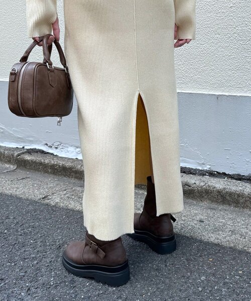 mline（エムライン）の「[mline]カットアウト ニットワンピース（ワンピース・レディース・アイボリー/チャコールグレー/ブラウン/モカ・1/2）」の18枚目の写真