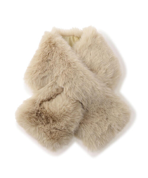 FREE'S MART（フリーズマート）の「◆フェイクファーティペット（マフラー・レディース・ホワイト/ブラウン・ﾌﾘ-）」の5枚目の写真