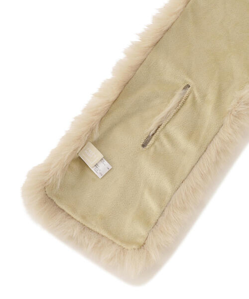 FREE'S MART（フリーズマート）の「◆フェイクファーティペット（マフラー・レディース・ホワイト/ブラウン・ﾌﾘ-）」の7枚目の写真