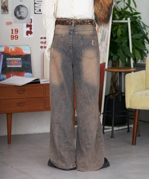 CIAOPANIC（チャオパニック）の「【neutral by ciaopanic】ヴィンテージライクワイドデニムパンツ（デニムパンツ・レディース・ブラウン・FREE）」の5枚目の写真