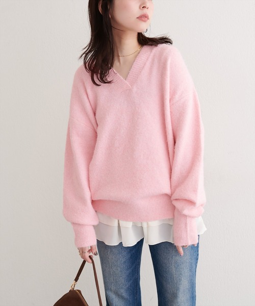 セール】【WEB限定】Vネックニットプルオーバー（ニット/セーター