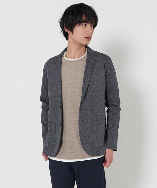 A DAY IN THE LIFE UNITED ARROWS(アデイインザライフユナイテッドアローズ)の「メランジ ツイルジャージー カーディガンジャケット<A DAY IN THE LIFE>(カーディガン/ボレロ・メンズ・モカ/ネイビー/グレー系・L/M/S)」の2枚目の写真