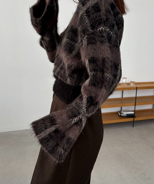 チェックシャギープルオーバー（ニット/セーター）｜CAPRICIEUX LE