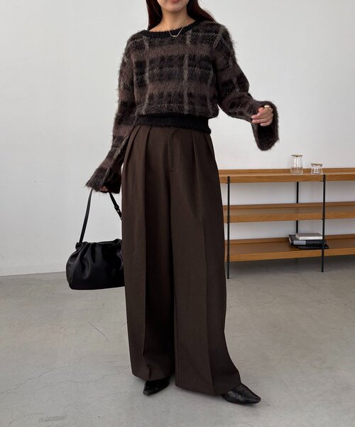 CAPRICIEUX LE'MAGE（カプリシューレマージュ）の「チェックシャギープルオーバー（ニット/セーター・レディース・ベージュ/ブラック・FREE）」の20枚目の写真