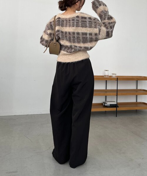 CAPRICIEUX LE'MAGE（カプリシューレマージュ）の「チェックシャギープルオーバー（ニット/セーター・レディース・ベージュ/ブラック・FREE）」の15枚目の写真