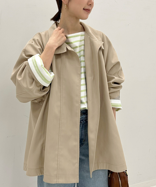 SLOBE IENA(スローブイエナ)の「《WEB限定/追加2》撥水テントラインコート(その他アウター・レディース・ベージュ/ネイビー・FREE)」の16枚目の写真