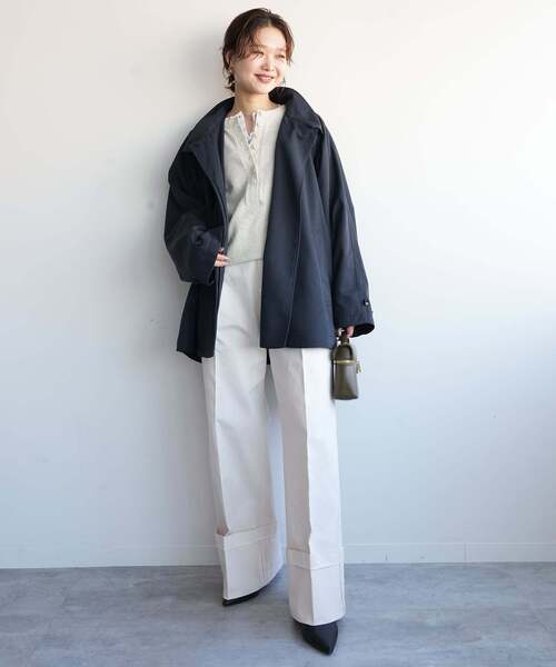 SLOBE IENA(スローブイエナ)の「《WEB限定/追加2》撥水テントラインコート(その他アウター・レディース・ベージュ/ネイビー・FREE)」の18枚目の写真