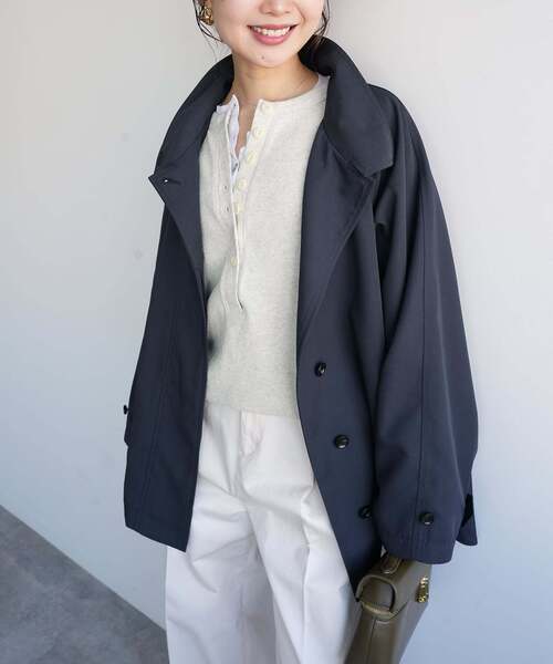 SLOBE IENA(スローブイエナ)の「《WEB限定/追加2》撥水テントラインコート(その他アウター・レディース・ベージュ/ネイビー・FREE)」の13枚目の写真