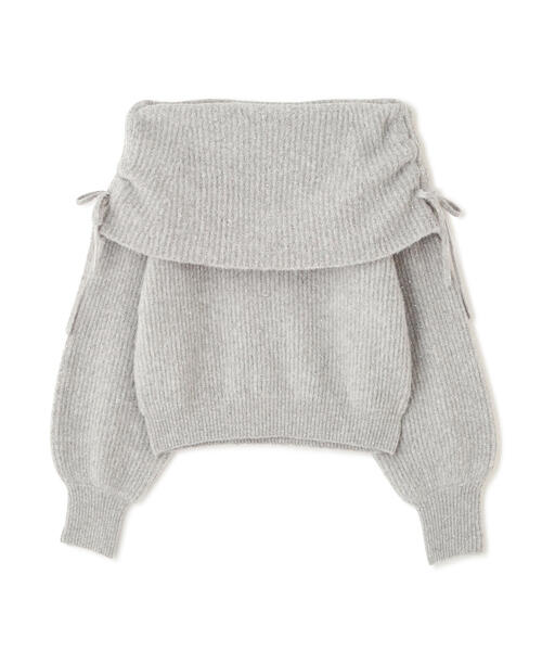 PROPORTION BODY DRESSING（プロポーションボディドレッシング）の「リボン付きオフショルニット / 1215270123（ニット/セーター・レディース・ベージュ/ホワイト系その他/グレー・FREE）」の5枚目の写真