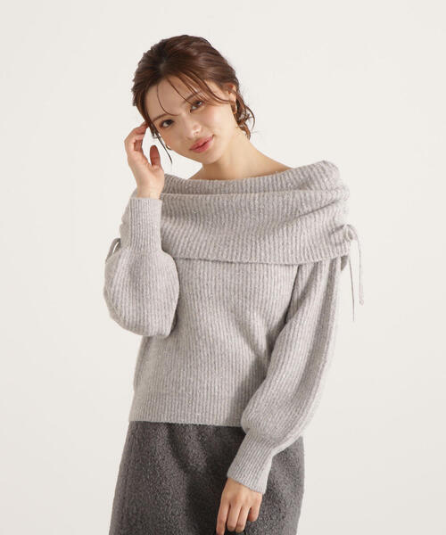 PROPORTION BODY DRESSING（プロポーションボディドレッシング）の「リボン付きオフショルニット / 1215270123（ニット/セーター・レディース・ベージュ/ホワイト系その他/グレー・FREE）」の10枚目の写真